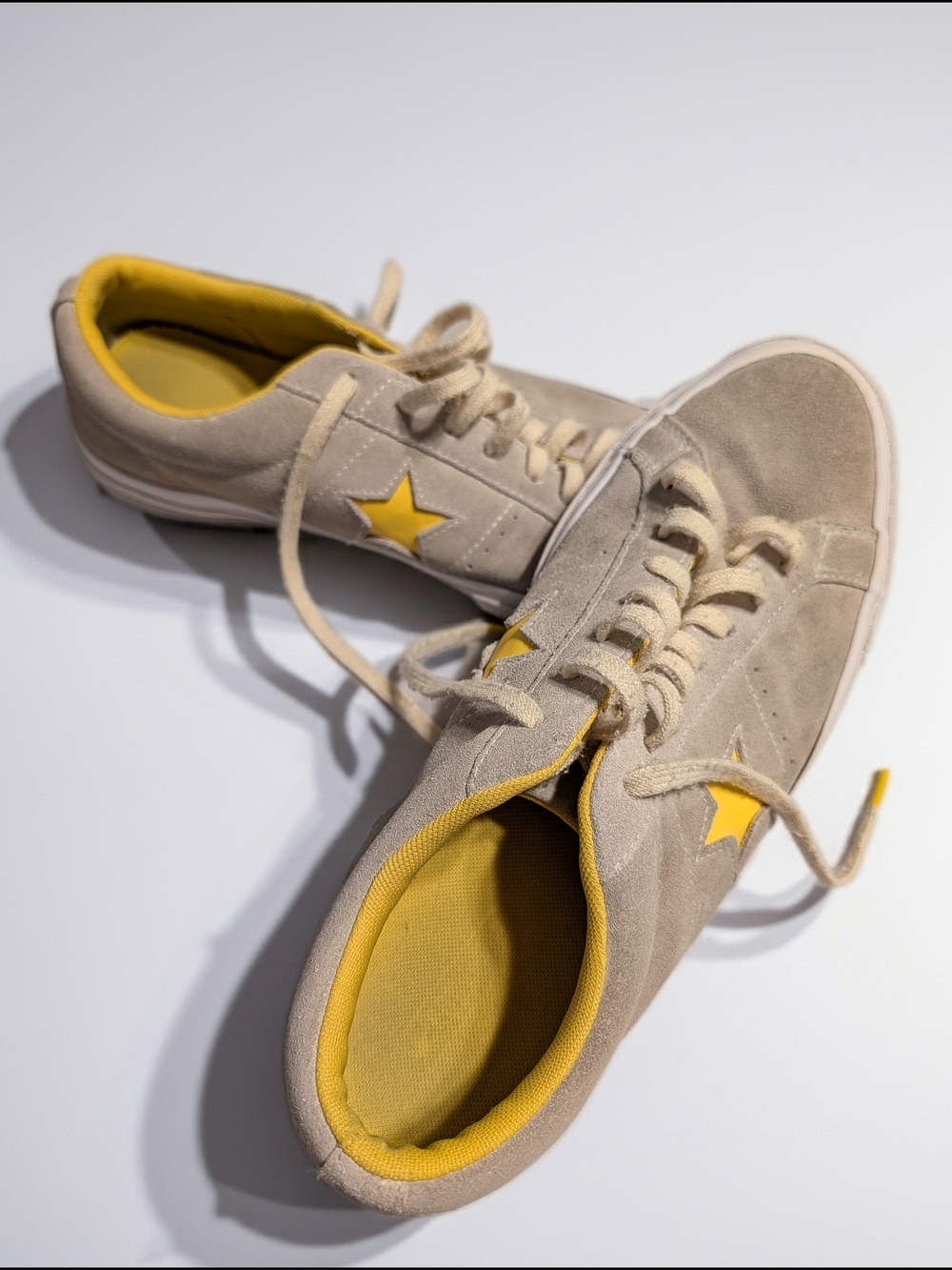 Converse All Star Suede Low-Top Sneakers with Yellow Star Accent